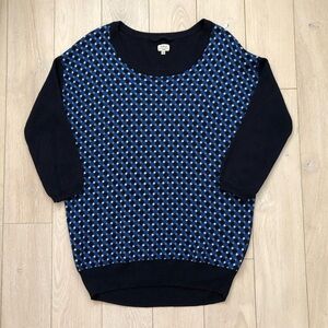 Aritzia Wilfred Silk and Cashmere Check Sweater in Blue Size XS